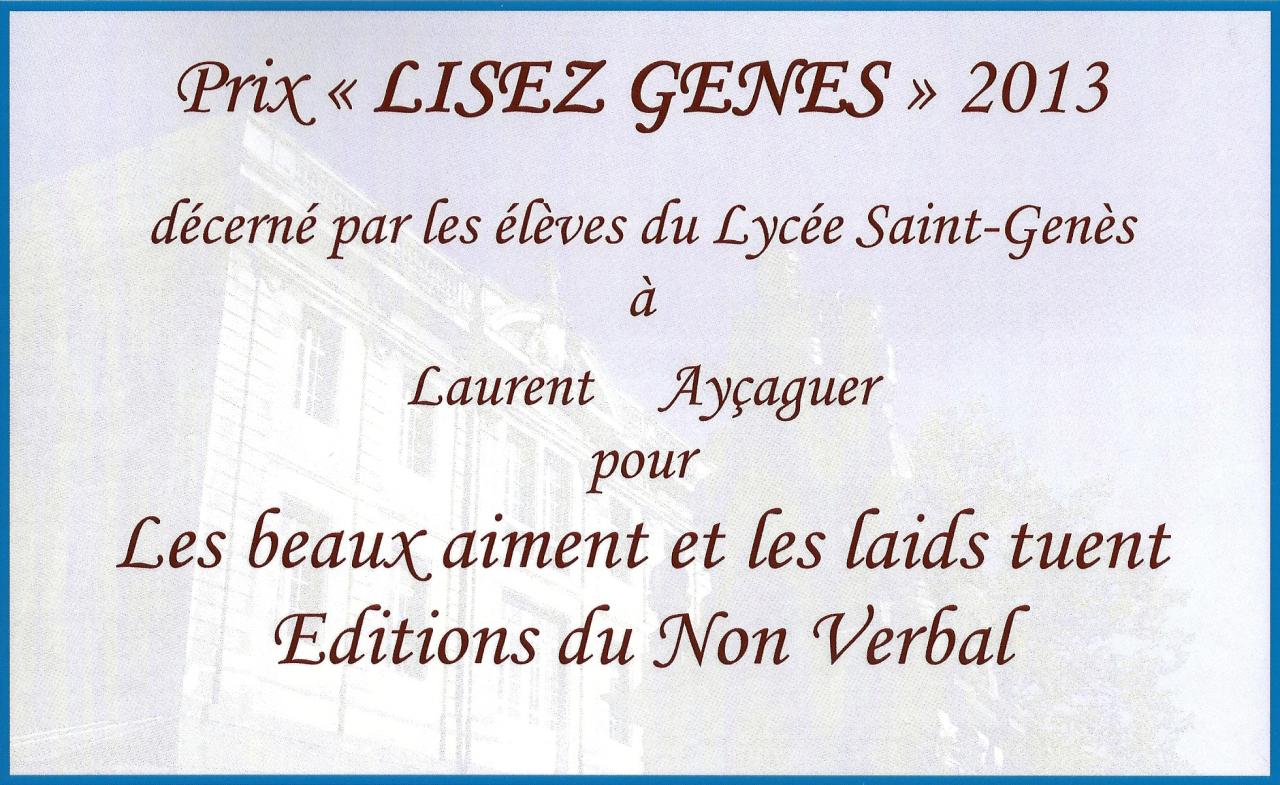 Prix littéraire lycée St Genes 2013